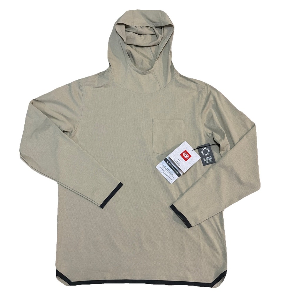 NWT 686 Men's Small Long Sleeve Let's Go Tech Hoody Putty Color